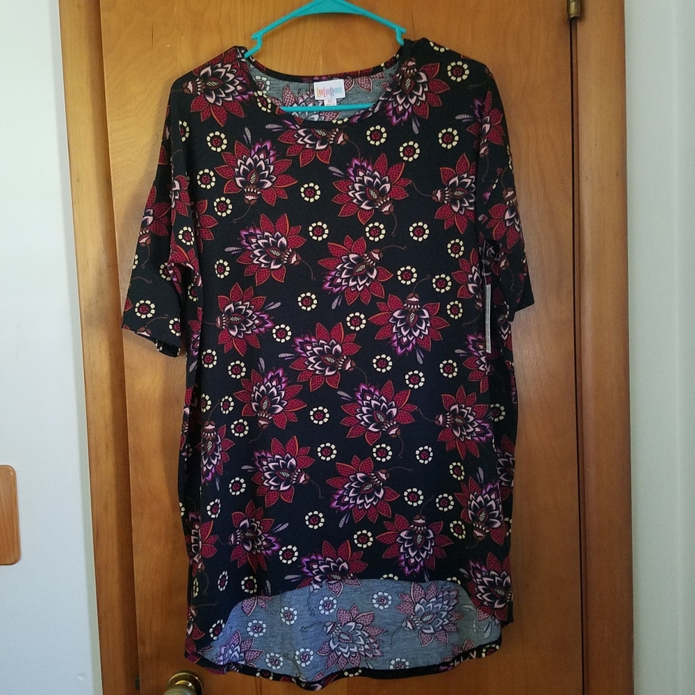 LuLa Roe Black and Berry Floral Irma